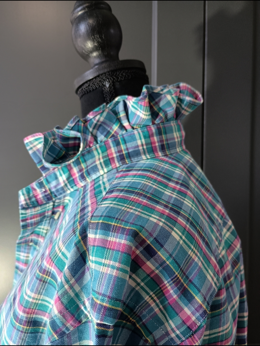 Upcycled Women's Ralph Lauren Ruffled Collar Shirt #049 - Picture 4 of 8